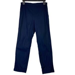 Mark D. Sikes Navy Blue Italian Cotton Slim Fit Side Zip Pants Size 2